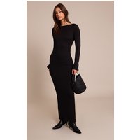 Black Soft Touch Jersey Long Sleeve Maxi Dress