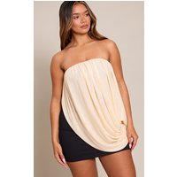 Shape Black Contrast Mesh Drape Overlay Mini Dress