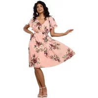 Wrap dress for women Goddiva Sustainable Floral Flutter