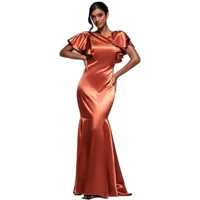 Satin Butterfly Sleeve Mermaid Maxi Dress Women Goddiva