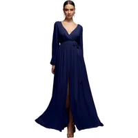 Long Split Front Durable Chiffon Wrap Dress Women Goddiva