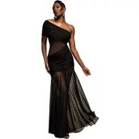 Asymmetrical bodycon dress for women Goddiva Maxi