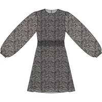 Short long-sleeve shirt dress for women Moss Copenhagen Cielo Amabella AOP