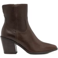 Leather heeled ankle boots for women Ryłko Kora