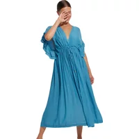 Long summer shirt dress for women with ruffles Selmark Mojito