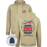 Hoodies Sweatshirts Gerrard Graphic Motif Brushback Fleece Pullover Hoodie with Back Print in Trench Coat - South Shore