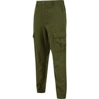 Trousers Idas Linen Cotton Comfort Fit Elasticated Waist Cargo Trousers in Olive Night