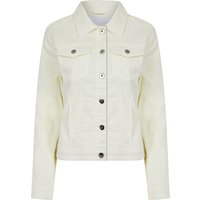 Coats Jackets Feather Women's Stretch Cotton Denim Jacket in Cream - Amara Reya