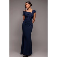 One Shoulder Evening Maxi Dress - Navy by Goddiva