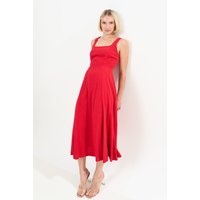 Baya Linen Mix Square Neck Midi Dress