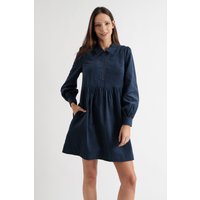 Melany Zip Front Cord Mini Dress in Navy