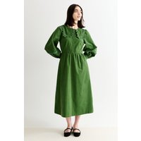 Prudence Babycord Big Collar Ric Rac Trim Midi Dress