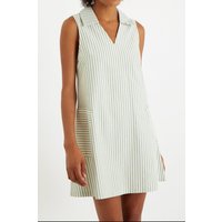Jerrika Sail Stripe A-Line Mini Dress Green