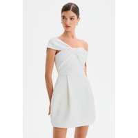 Lavish Alice MILA Twisted One Shoulder Mini Dress in White L