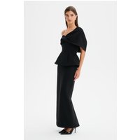 Lavish Alice GIOVANNA Twisted Cape Shoulder Maxi Dress in Black M