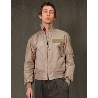 AF Beige Flight Bomber Jacket in Beige