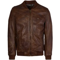 Gabicci Vintage Leather Bomber Jacket - Desert