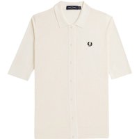 Fred Perry Womens Ribbed Knitted Shirt - Ecru Dress Size