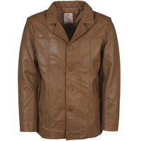 Real Hoxton Leather Reefer Jacket - Tan