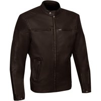 Venti Mens Ignition Leather Motorcycle Jacket Brown