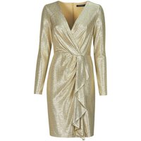 Lauren Ralph Lauren CINLAILONG SLEEVE-COCKTAIL DRESS women's Dress in Gold