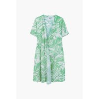 Enorsia Fluid Print Wrap Dress women's Dress in Green