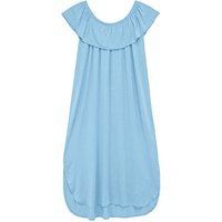 Enorsia Off Shoulder Ruffle Jersey Dress women's Long Dress in Blue