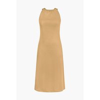 Enorsia Halter Neck Dress with Criss-Cross Back women's Long Dress in Yellow