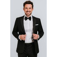 Black % Wool Dinner Jacket with Notch Lapel