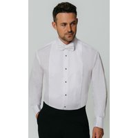 Standard Collar Marcella Front Slim Fit White Dress Shirt