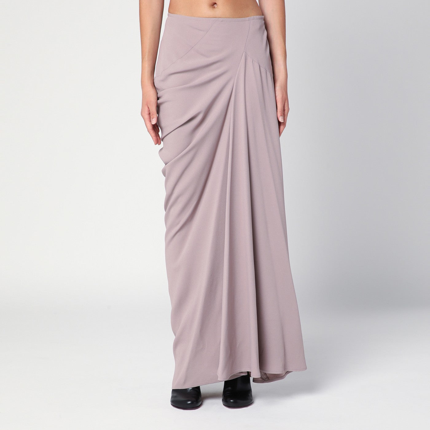 Pink long draped skirt