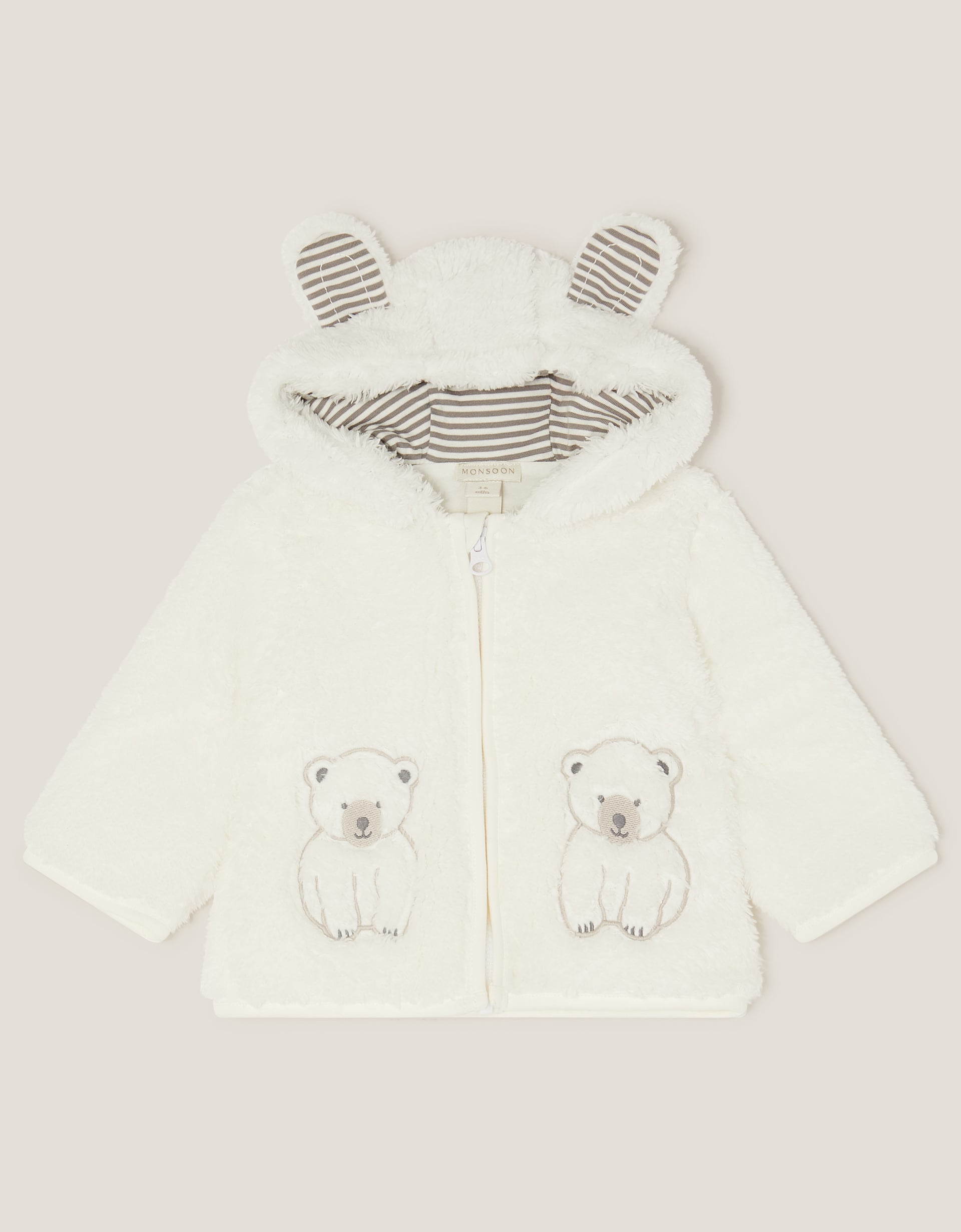 Baby Polar Bear Fleece Hoodie White