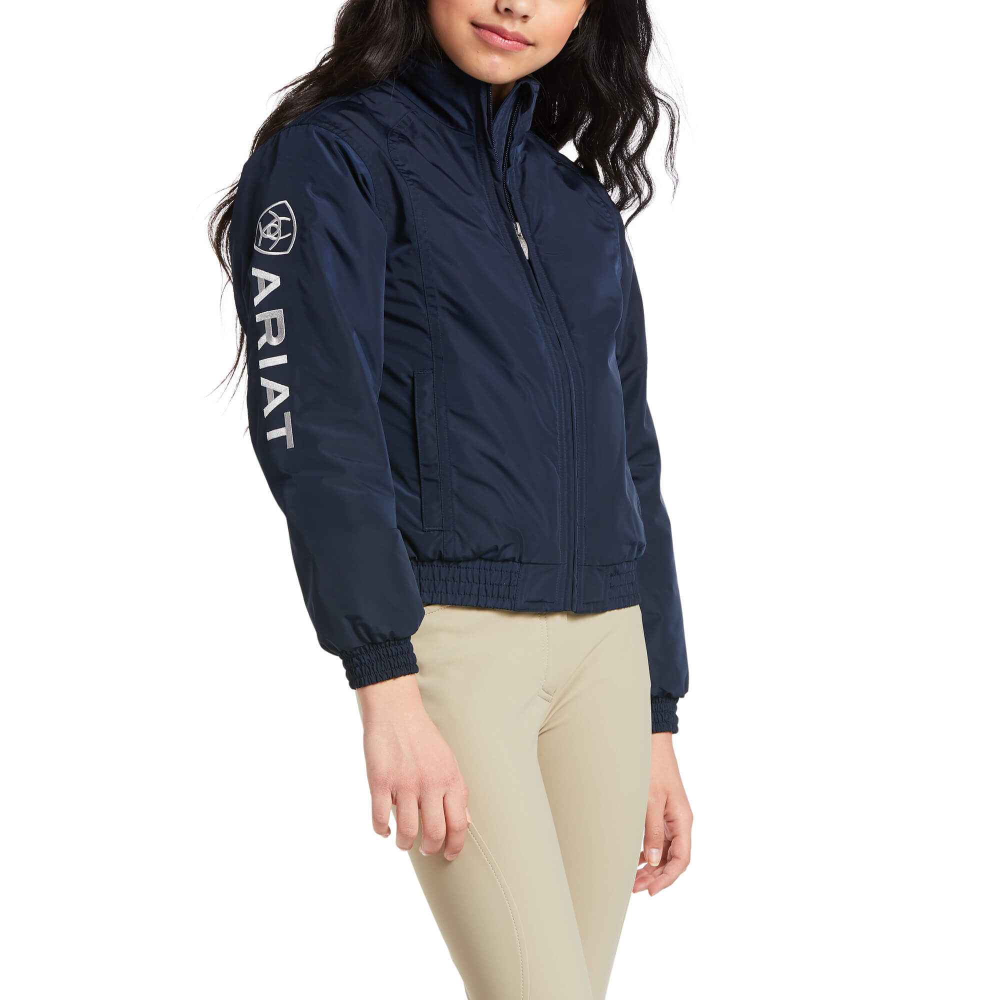 Kid's Stable Insulated Jacket Long Sleeve in Navy, Size X-Large, by Ariat