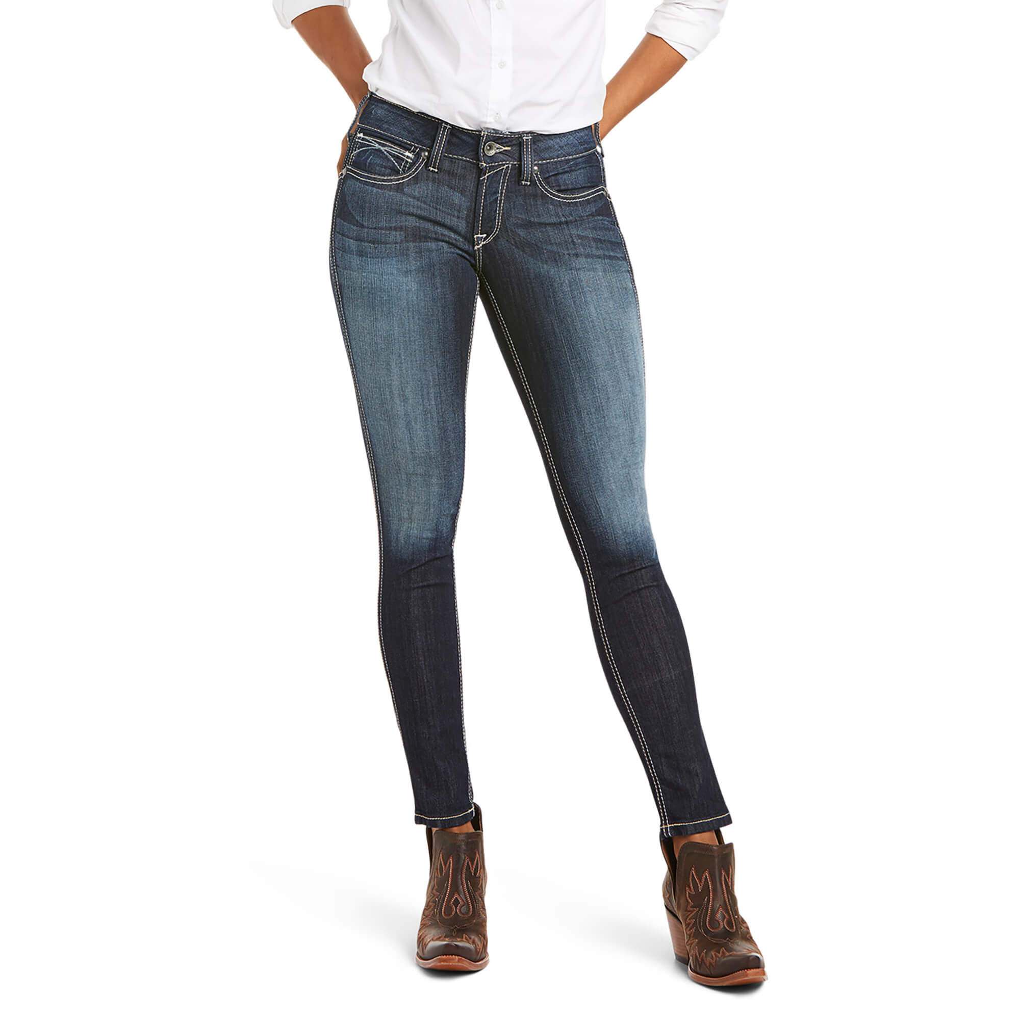 Women's R.E.A.L. Mid Rise Stretch Outseam Ella Skinny Jeans in Celestial Cotton, Size , by Ariat