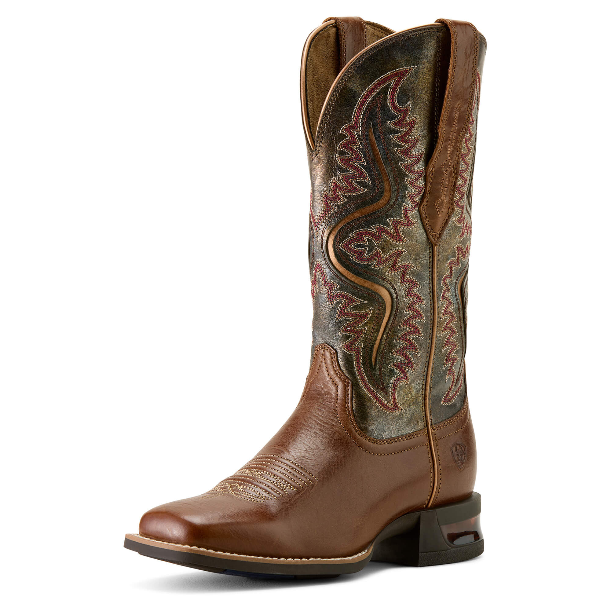 Women's Captivate Wide Square Toe Western Boots in Dark Tan Titanium, B Medium Width, Size ., by Ariat
