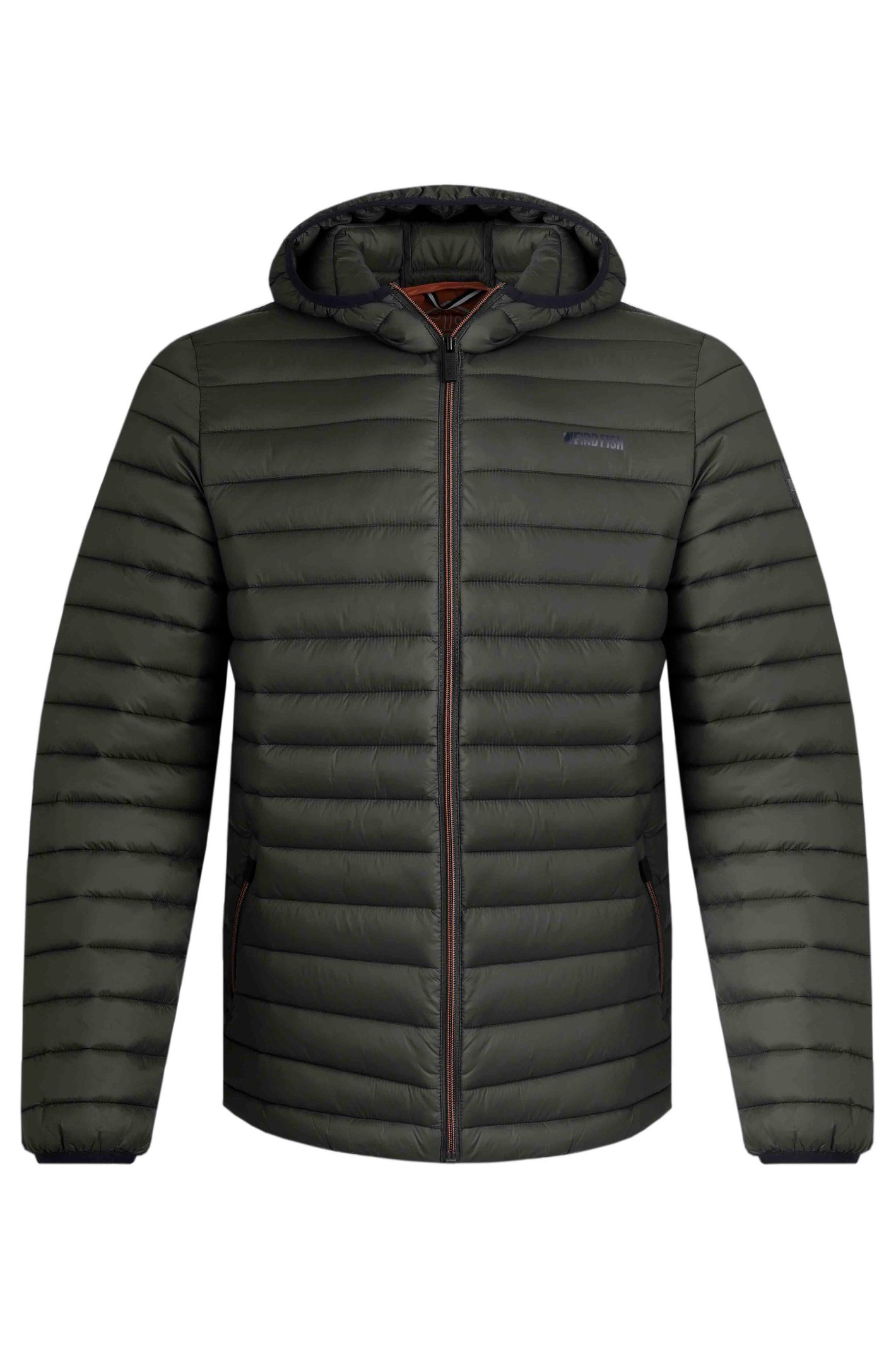 Weird Fish Flete Lightweight Showerproof Padded Hooded Jacket Anthracite Size