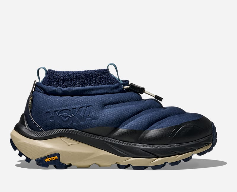 HOKA Women's Kaha Frost Moc GORE-TEX Lifestyle Shoes in Midnight BlueOyster Mushroom, Size