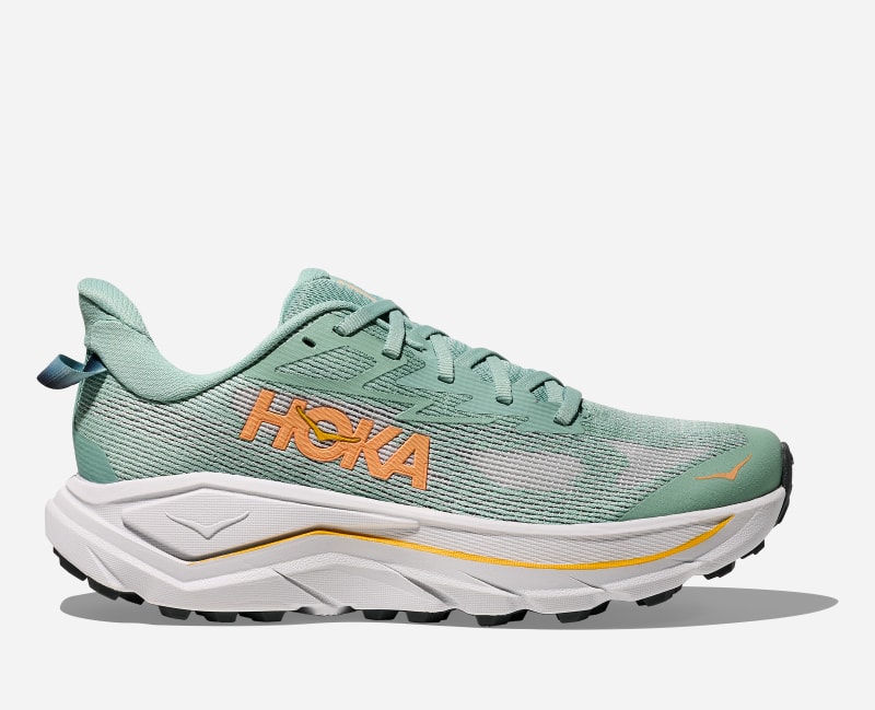 HOKA Women's Challenger Road Running Shoes in JadeCosmic Grey, Size .