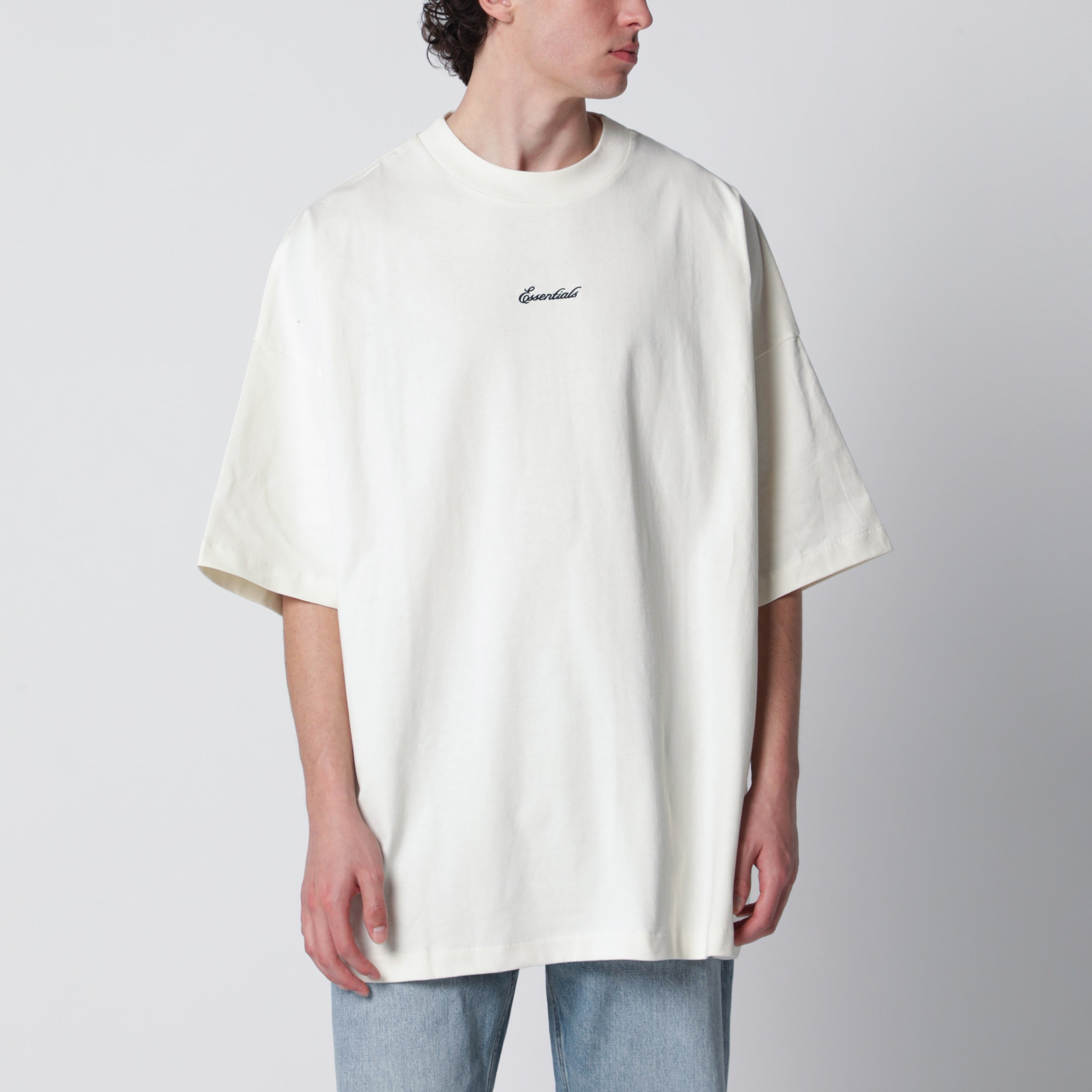 Signature s oversized cotton jersey shirt in ivory