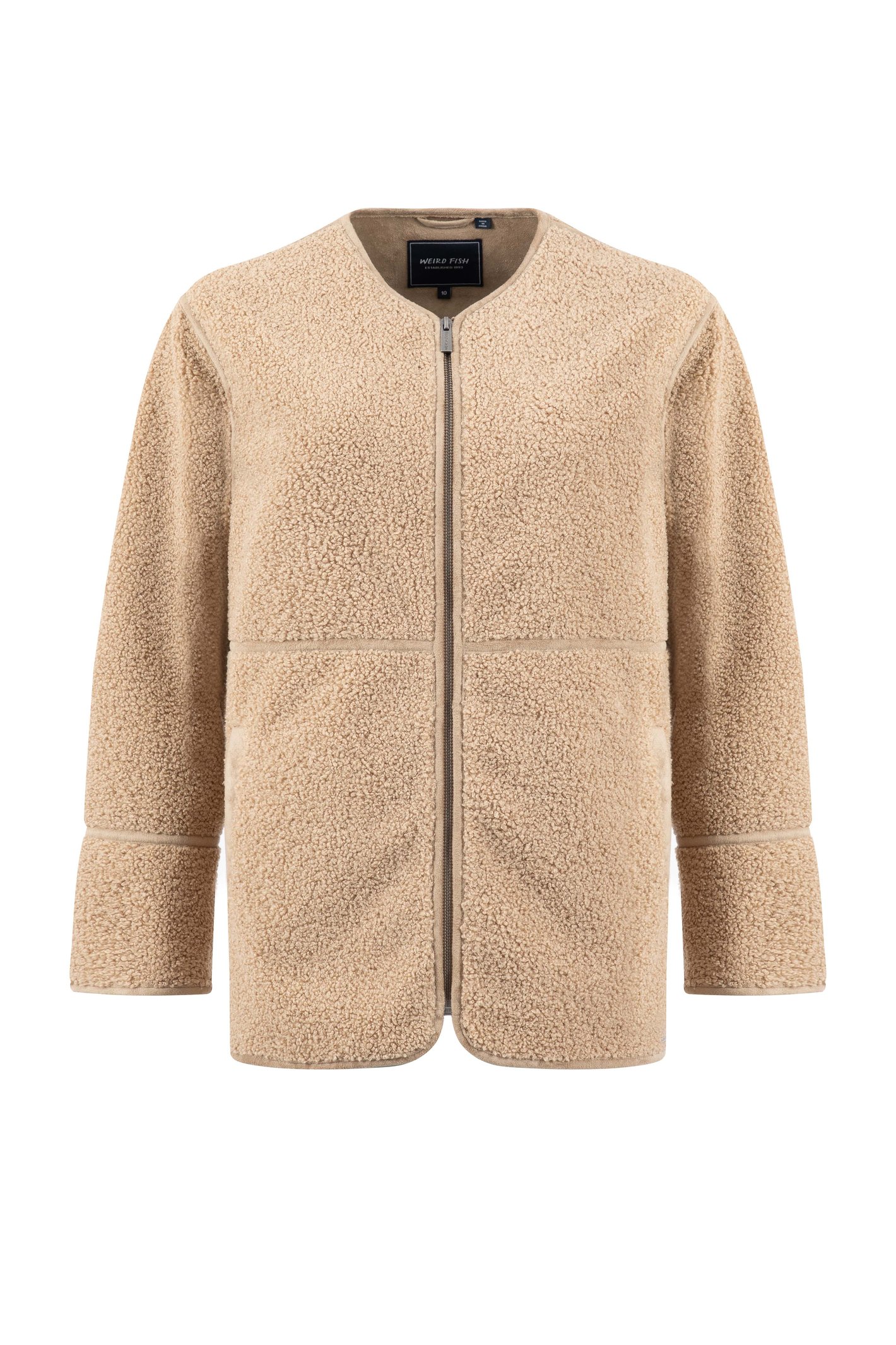 Weird Fish Gleason Faux Shearling Jacket Putty Size