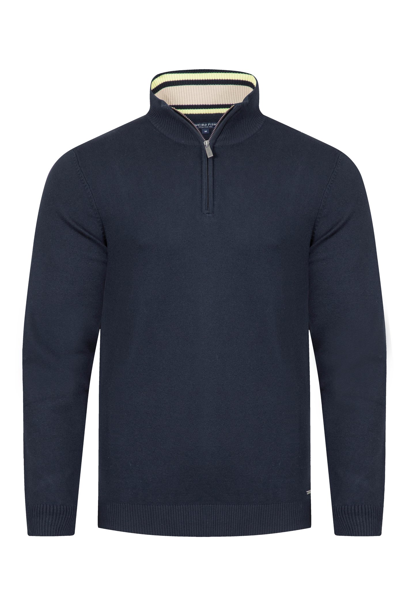 Weird Fish Blaine Fine Knit Zip Jumper Midnight Size