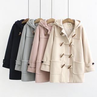Hooded Toggle Coat Green