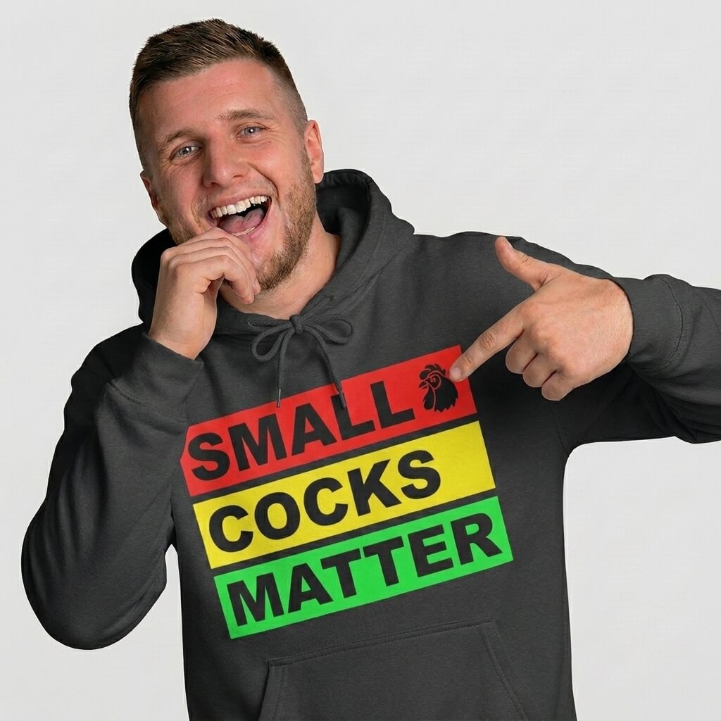 Small Cocks Matter Funny Pun Hoodie - Dark Heather