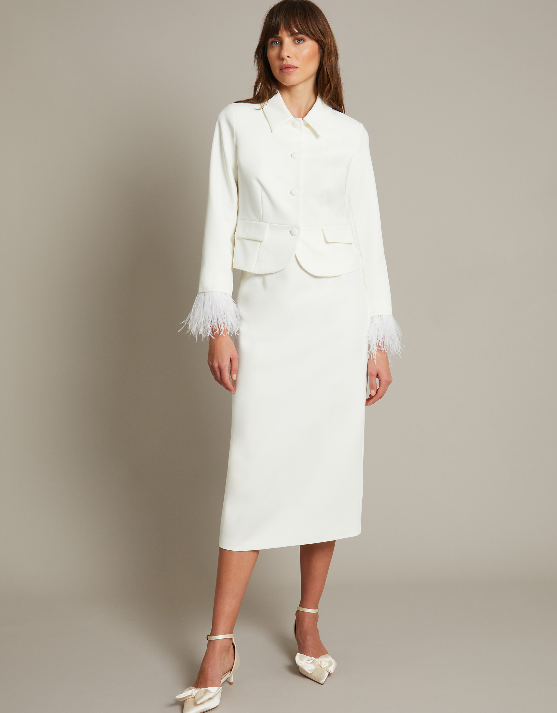 Selah Pencil Bridal Skirt Ivory