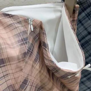 Mid Rise Plaid Midi Pencil Skirt Plaid - Almond