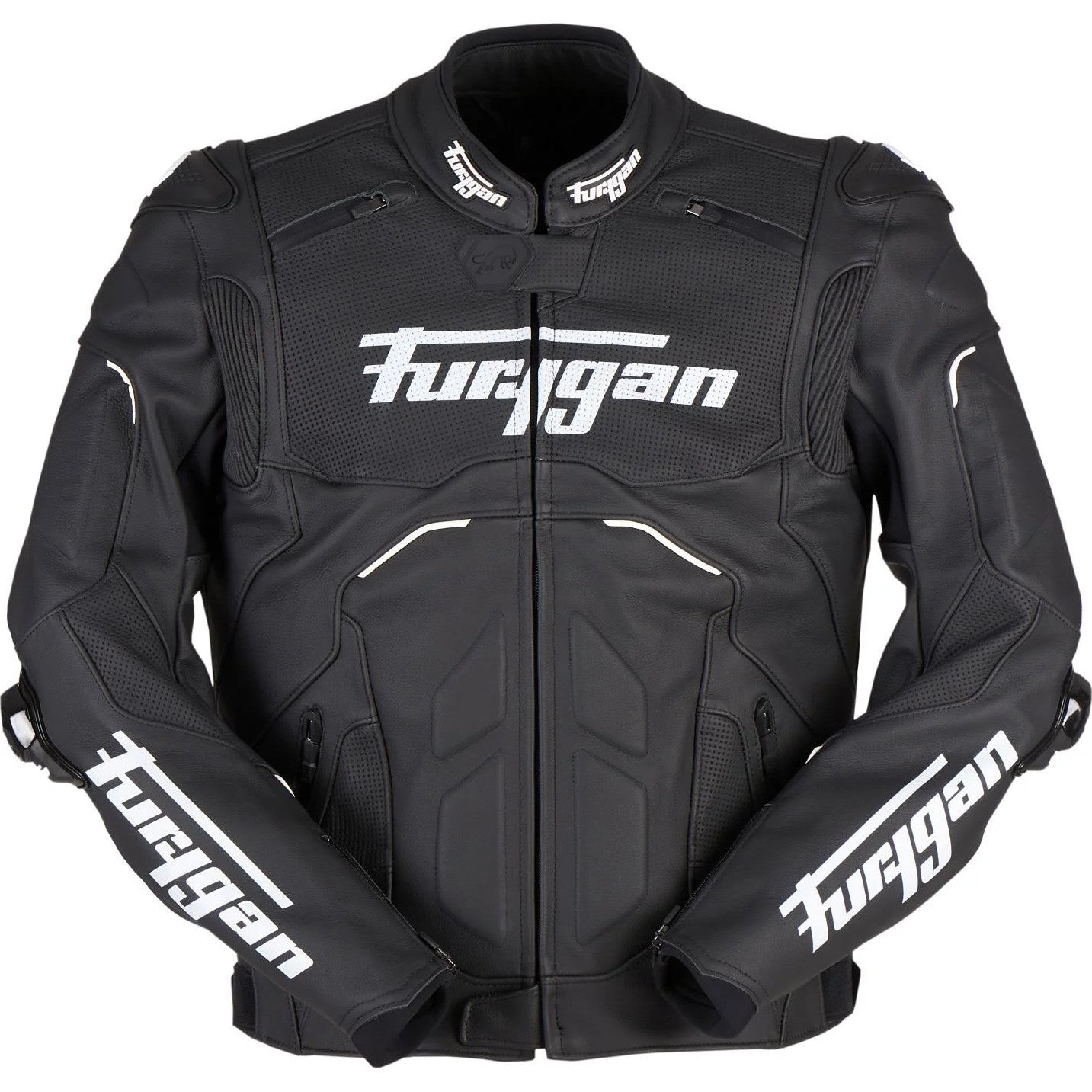 Furygan Raptor Evo Leather Motorcycle Jacket - Black White
