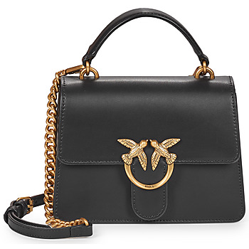 Pinko LOVE ONE TOP HANDLE MINI LIGHT VITELLO SETA women's Shoulder Bag in Black