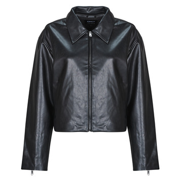 Only ONLNICKI FAUX LEATHER women's Leather jacket in Black
