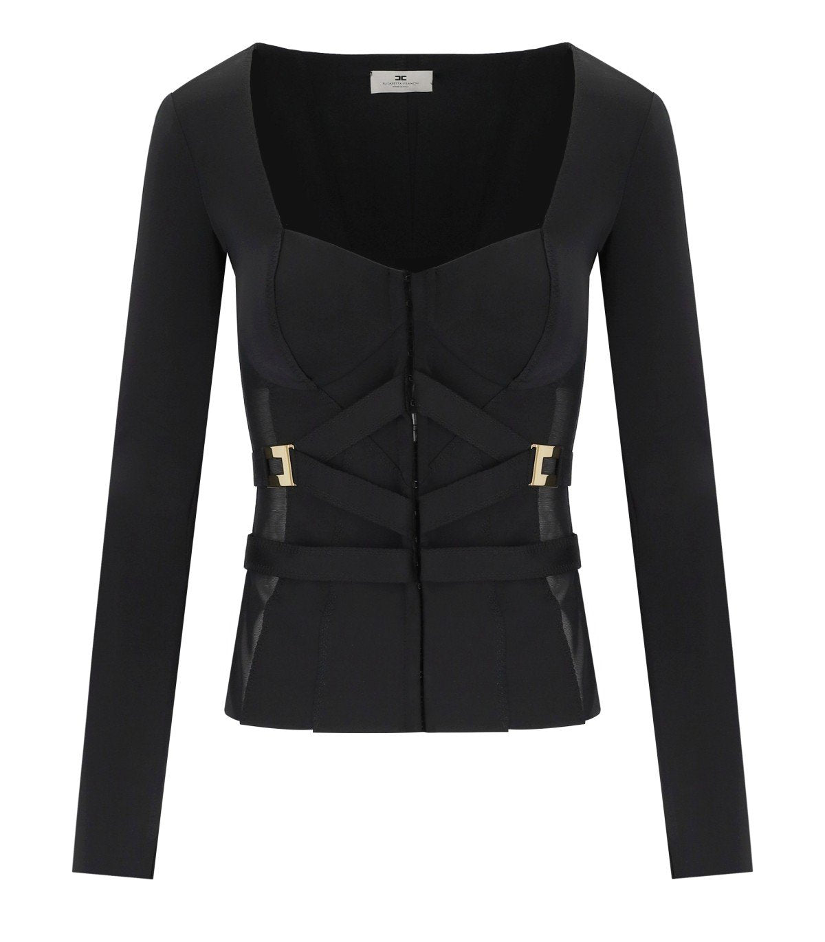 ELISABETTA FRANCHI BLACK BTIER JACKET
