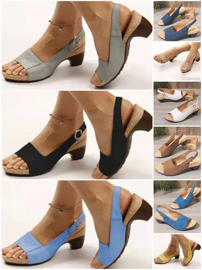 Women Urban Plain All Season Date Block Heel Round Toe After the lacing Rubber Back Empty Shoes Flats